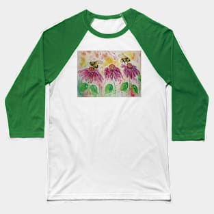 Bumblebees on Echinacea Baseball T-Shirt